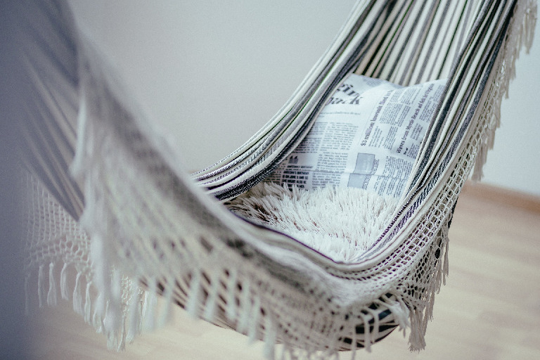 How to chill: Grounding skills. Picture of a hammock.